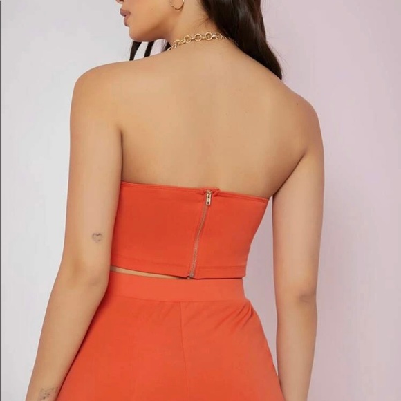 Orange Strapless Tube top - Picture 2 of 5